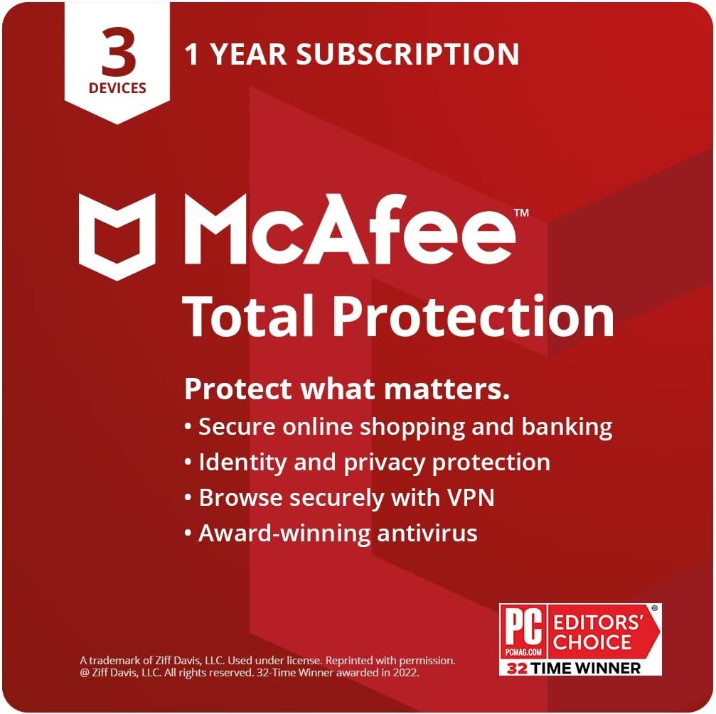 McAfee Total Protection Antivirus Software, 3 Devices