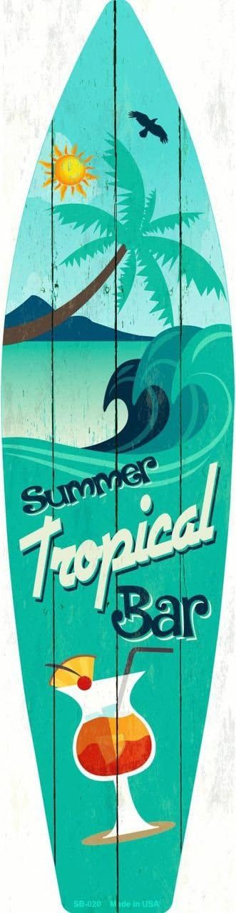 SMART BLONDE Tropical Surf Board Metal Sign