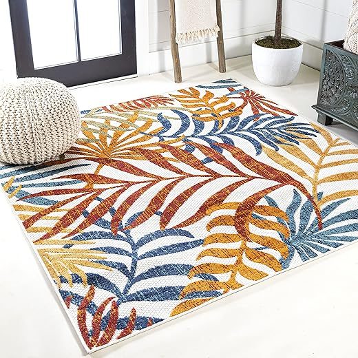 JONATHAN Y Tropics Palm Leaves Indoor/Outdoor Area Rug