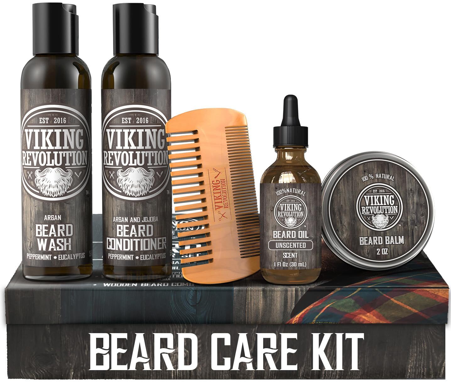 Viking Revolution Ultimate Beard Care Conditioner Kit – Contains Beard Wash & Conditioner, Beard Oil, Beard Balm and Beard