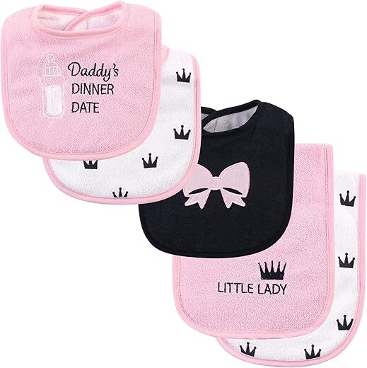 Hudson Baby Unisex Cotton Terry Bib & Burp Set, Dinner Date