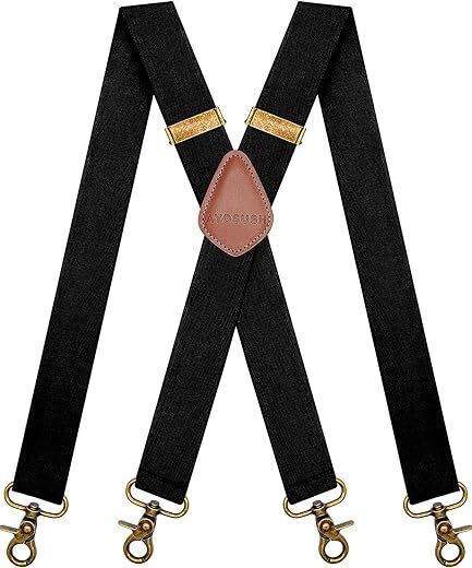 AYOSUSH Vintage Heavy Duty 4 Snap Suspenders