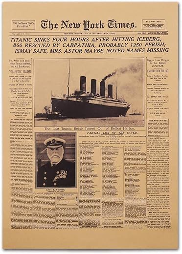 HAOHUODUO Vintage Titanic Disaster Poster By The New York Times