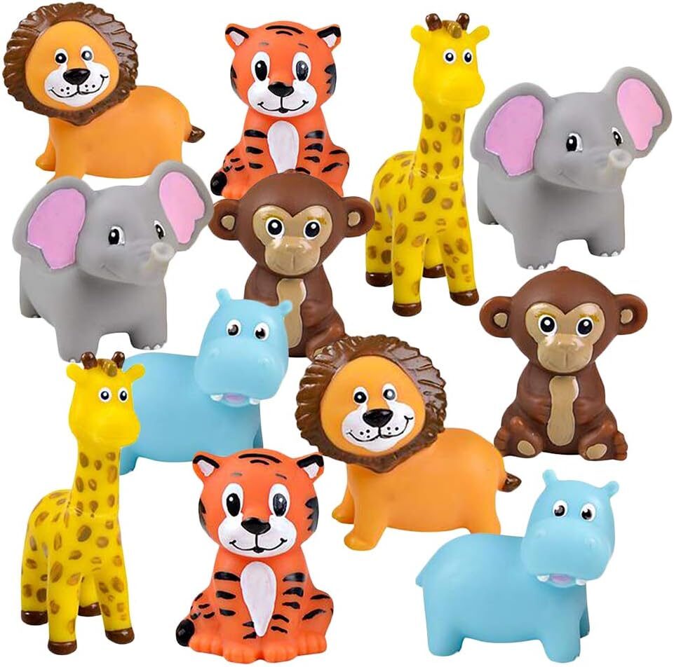 ArtCreativity Vinyl Zoo Animals Squishy Toys (12Pack)