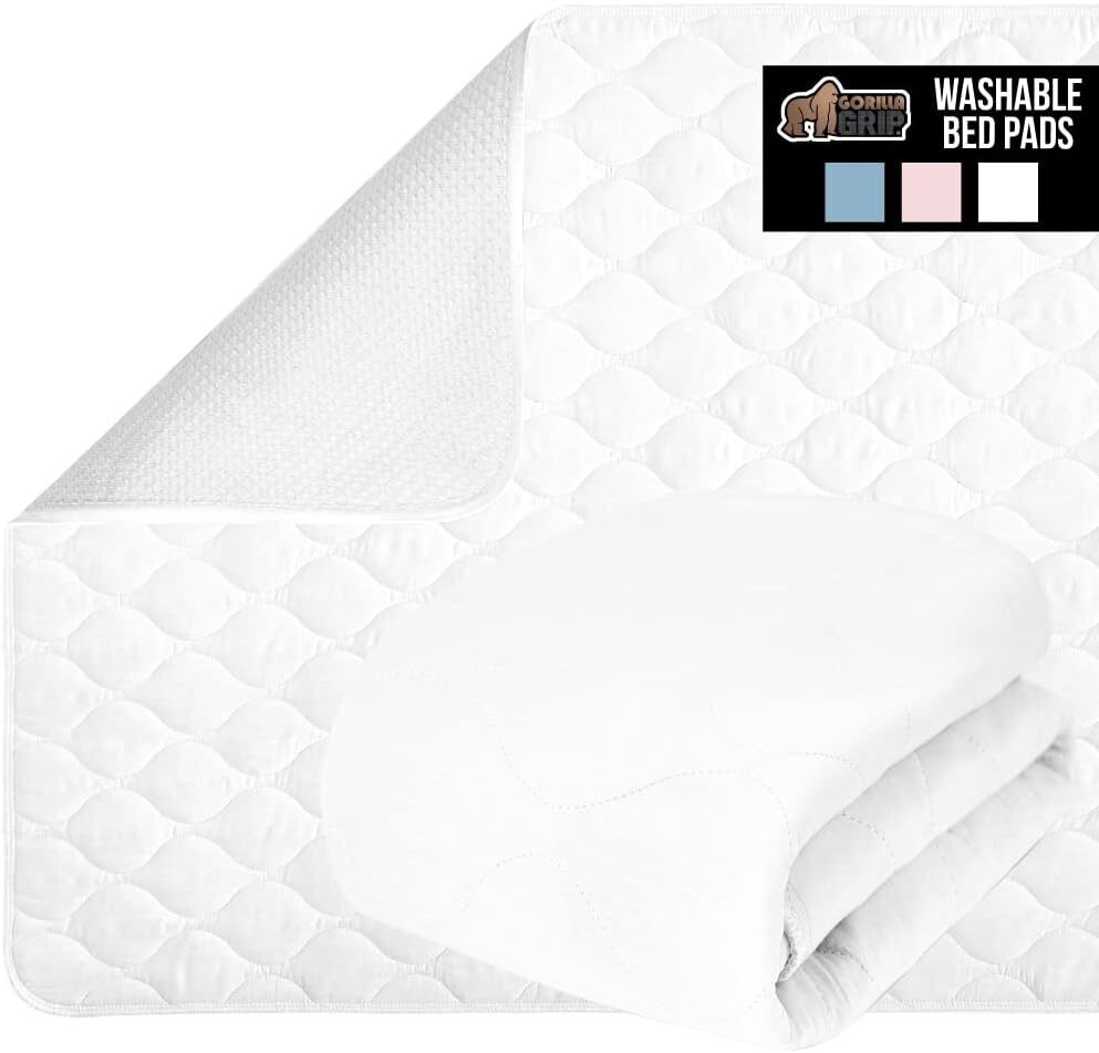 Gorilla Grip Washable Toddler Mattress Pad, Absorbent Leak Proof 52×34