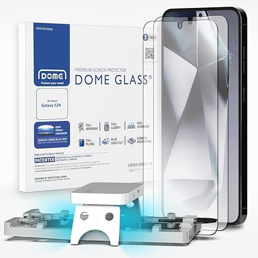 DOME GLASS Whitestone Screen Protector For Galaxy S24 – 2 Pack