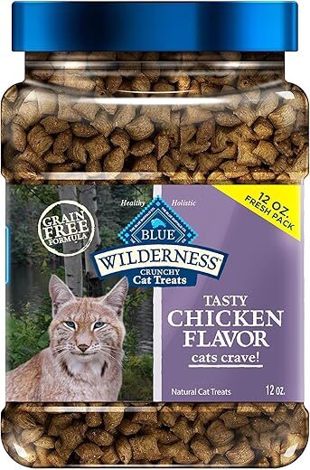 Blue Buffalo Wilderness Crunchy Cat Treats, Grain-Free, 12-oz. Tub
