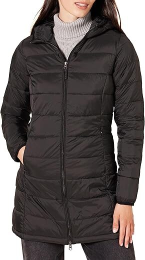 Amazon Essentials Lightweight Water-Resistant Hooded Puffer Coat