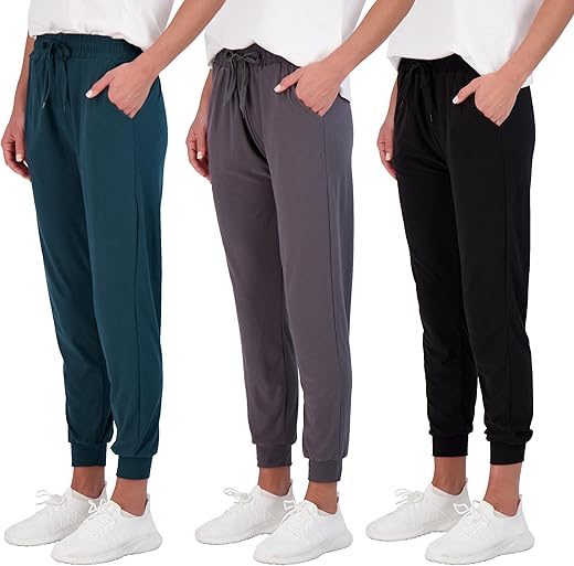 Real Essentials Women’s Ultra-Soft Lounge Joggers with Pockets