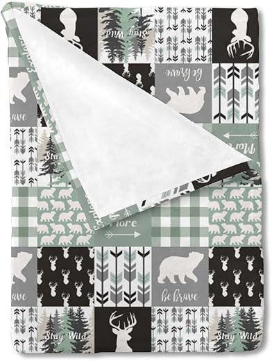 HawSkgFub Woodland Animal Baby Blanket Boy Gift