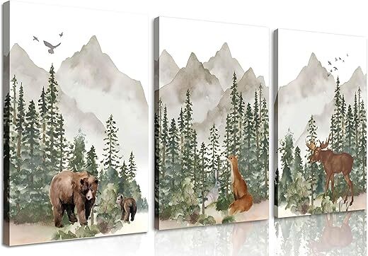 WSTUKVV Woodland Nursery Wall Art Adventure Theme