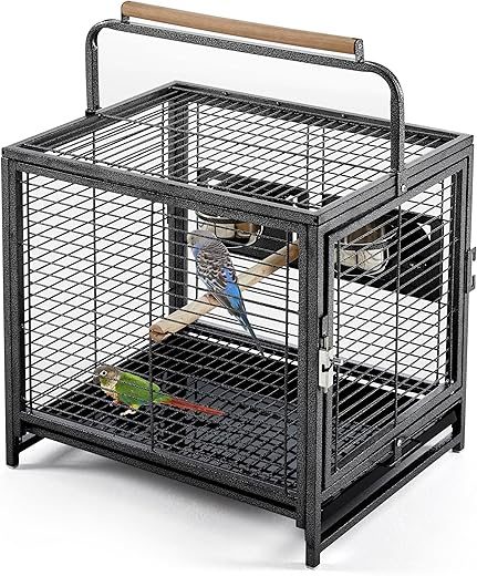 Yaheetech Wrought Iron Bird Travel Carrier Cage