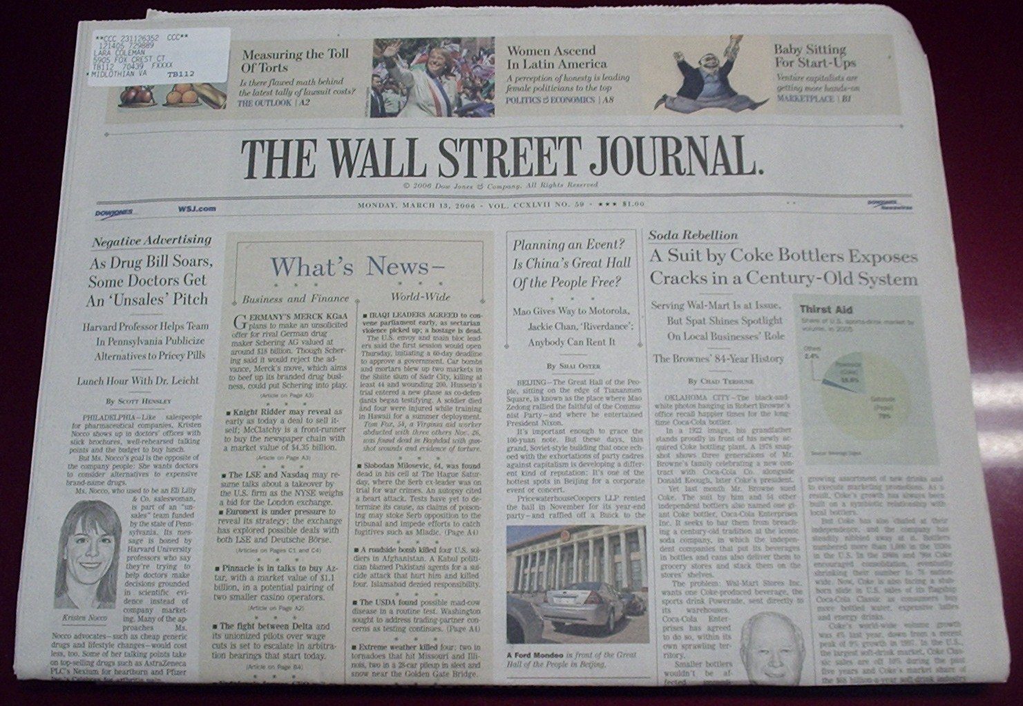 The Wall Street Journal:  March 13 2006