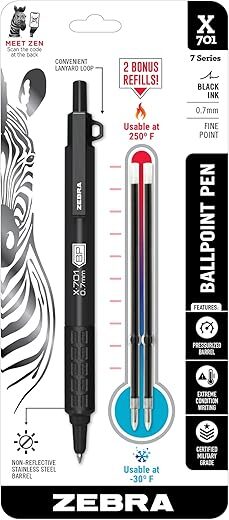 Zebra X-701 Tactical Retractable Ballpoint Pen