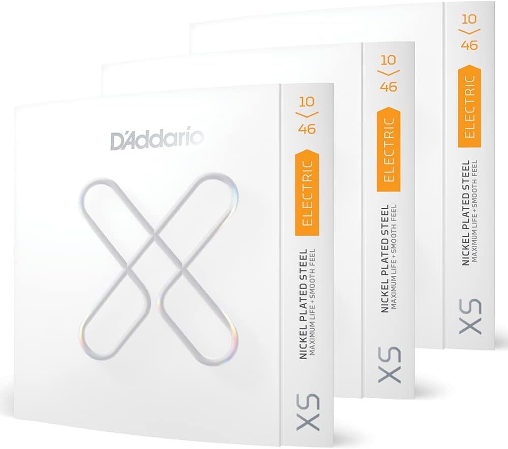 D’Addario XS Nickel Coated Electric Guitar Strings XSE1046-3P