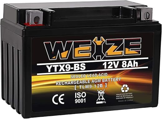 WEIZE YTX9-BS Maintenance Free Battery