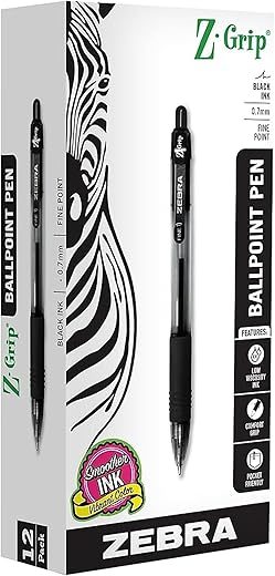 Zebra Pen Z-Grip Retractable Ballpoint Pen, 12-Pack
